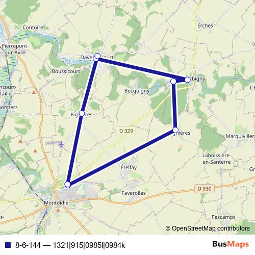 8-6-144 bus Line Map