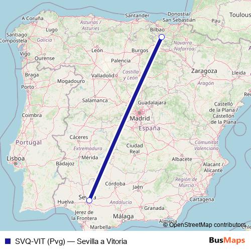 SVQ-VIT (Pvg) air Line Map
