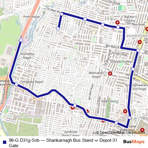 96-G D31g-Snb bus Line Map