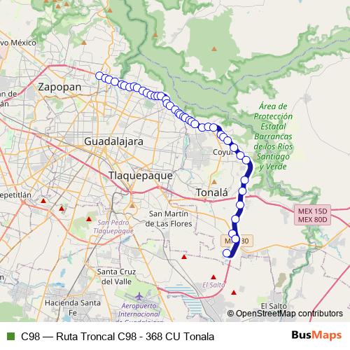 C98 bus Line Map