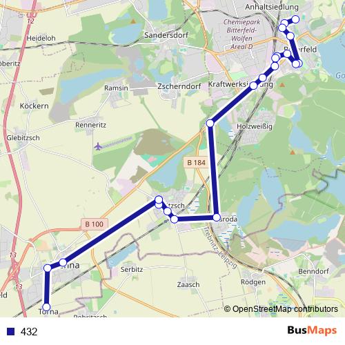 432 bus Line Map
