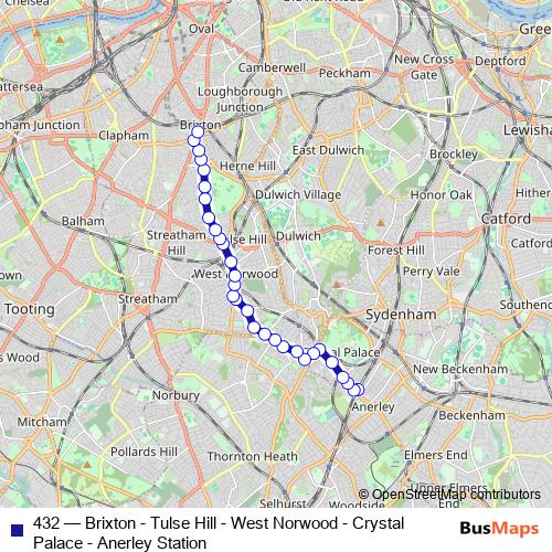 432 bus Line Map
