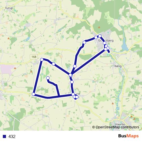 432 bus Line Map