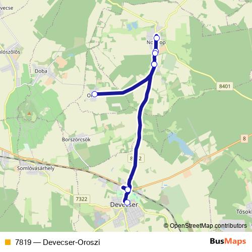 7819 bus Line Map