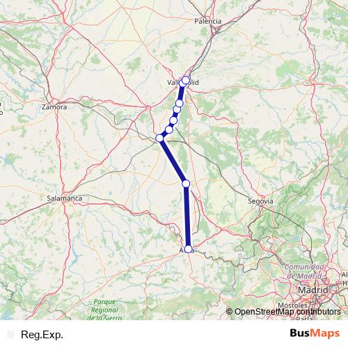 Reg.Exp. rail Line Map