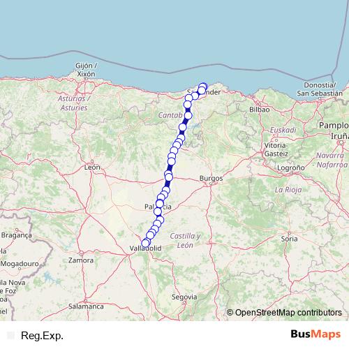 Reg.Exp. rail Line Map
