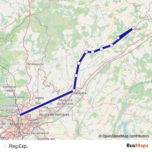 Reg.Exp. rail Line Map