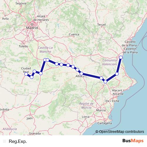 Reg.Exp. rail Line Map