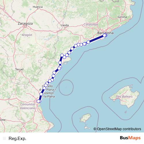 Reg.Exp. rail Line Map