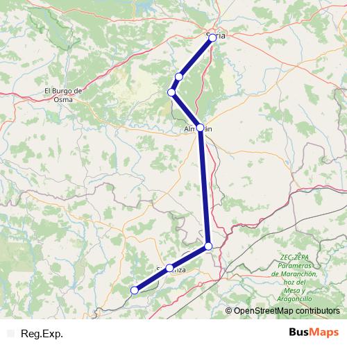 Reg.Exp. rail Line Map