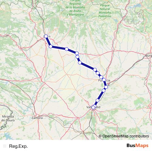 Reg.Exp. rail Line Map
