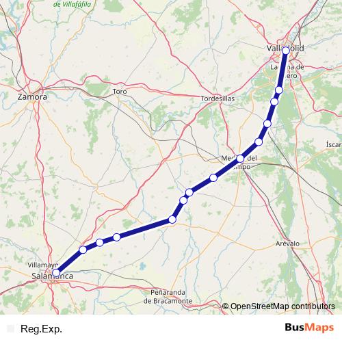 Reg.Exp. rail Line Map