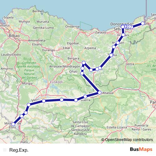 Reg.Exp. rail Line Map