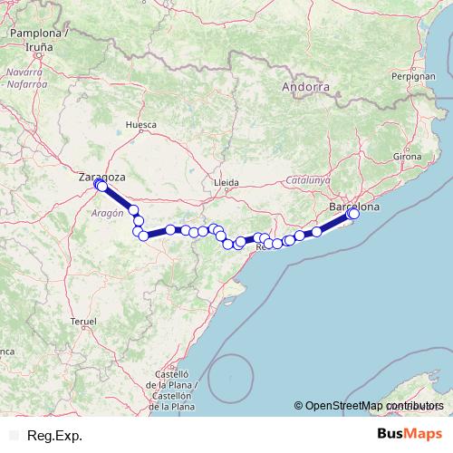 Reg.Exp. rail Line Map