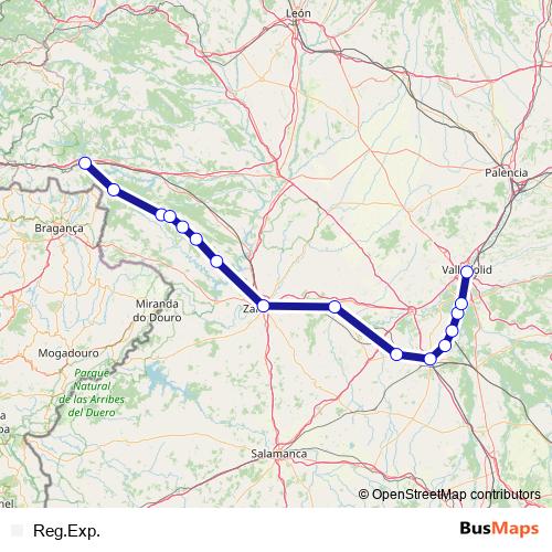 Reg.Exp. rail Line Map