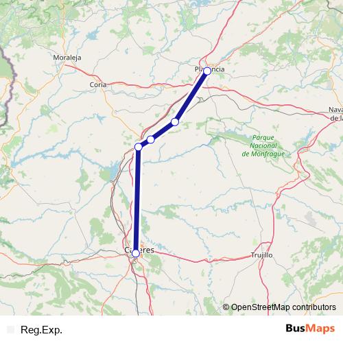 Reg.Exp. rail Line Map