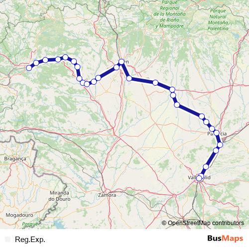 Reg.Exp. rail Line Map