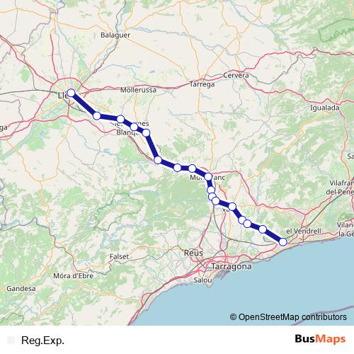 Reg.Exp. rail Line Map