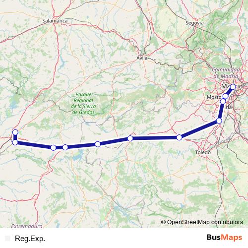 Reg.Exp. rail Line Map