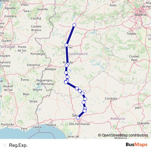 Reg.Exp. rail Line Map