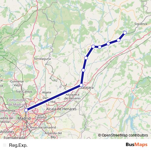 Reg.Exp. rail Line Map
