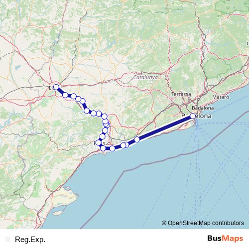 Reg.Exp. rail Line Map