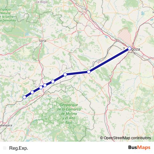 Reg.Exp. rail Line Map
