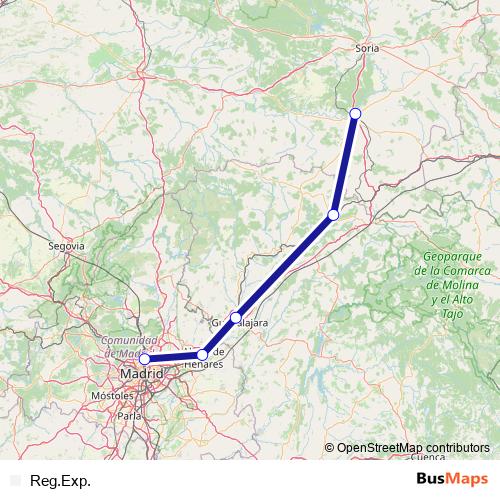 Reg.Exp. rail Line Map