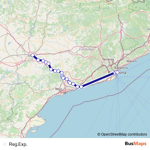 Reg.Exp. rail Line Map