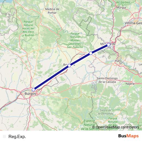 Reg.Exp. rail Line Map