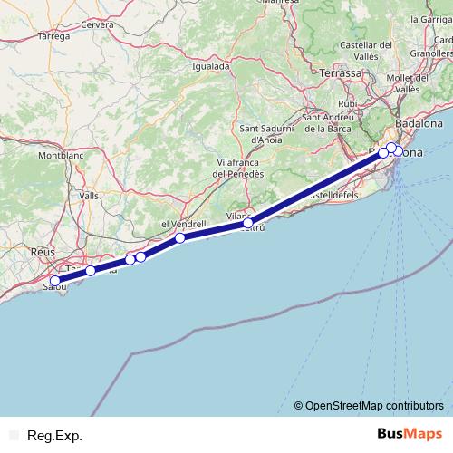 Reg.Exp. rail Line Map
