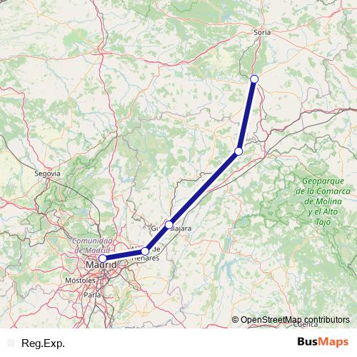 Reg.Exp. rail Line Map