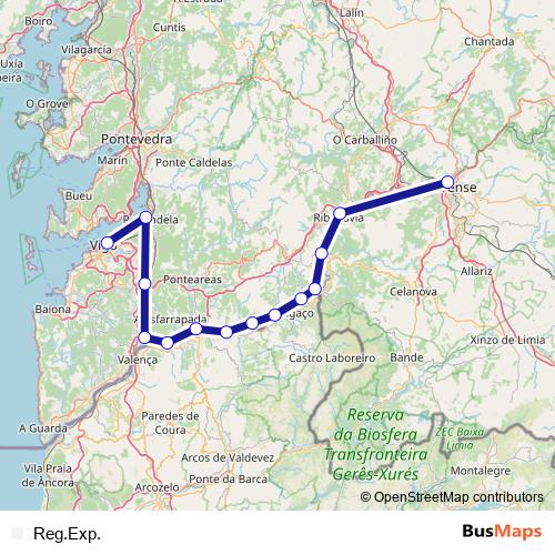 Reg.Exp. rail Line Map