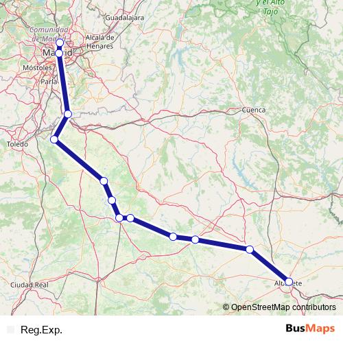 Reg.Exp. rail Line Map