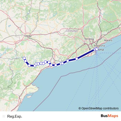 Reg.Exp. rail Line Map