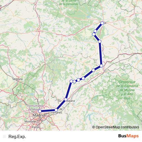 Reg.Exp. rail Line Map