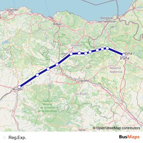 Reg.Exp. rail Line Map