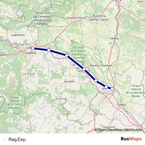 Reg.Exp. rail Line Map