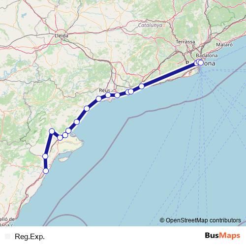 Reg.Exp. rail Line Map