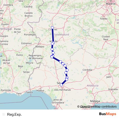 Reg.Exp. rail Line Map