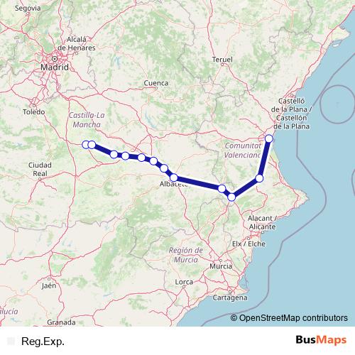 Reg.Exp. rail Line Map