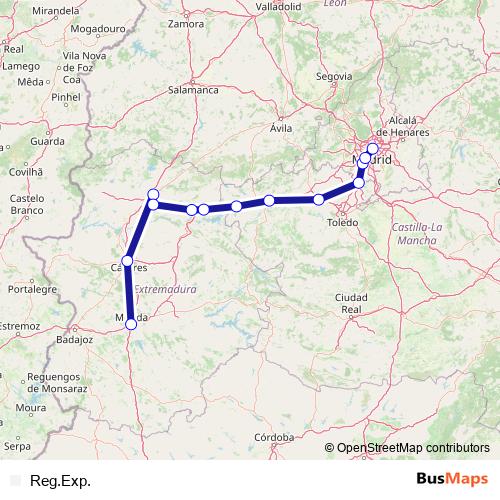 Reg.Exp. rail Line Map