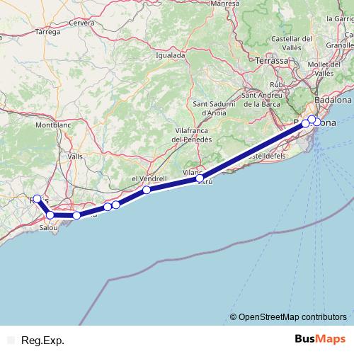Reg.Exp. rail Line Map