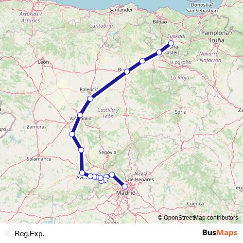 Reg.Exp. rail Line Map