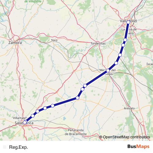 Reg.Exp. rail Line Map