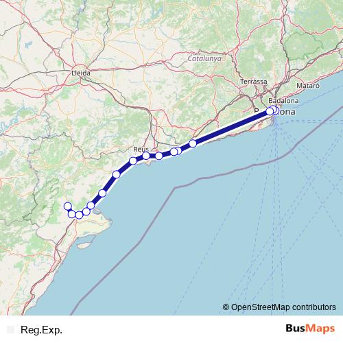 Reg.Exp. rail Line Map