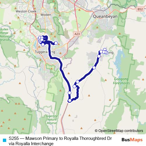 S255 bus Line Map