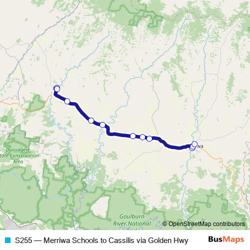 S255 bus Line Map