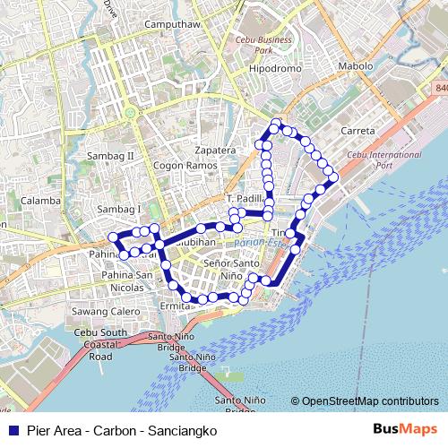 Pier Area - Carbon - Sanciangko bus Line Map