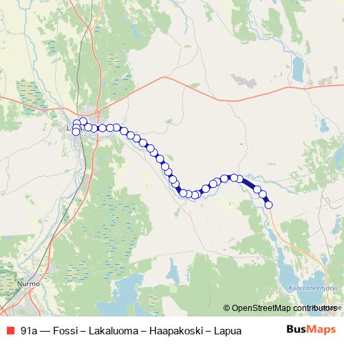 91a bus Line Map